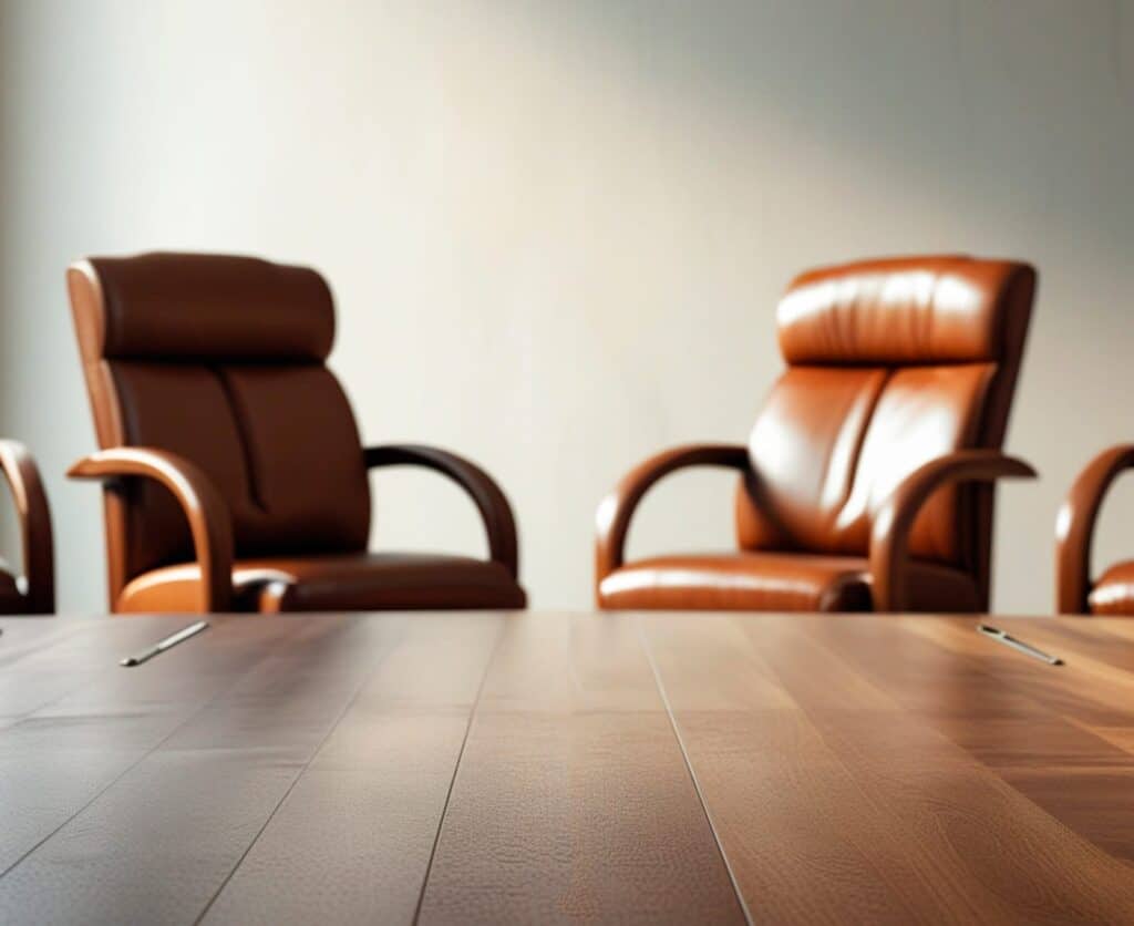 Attachment Style test: two empty chairs facing each other across a table